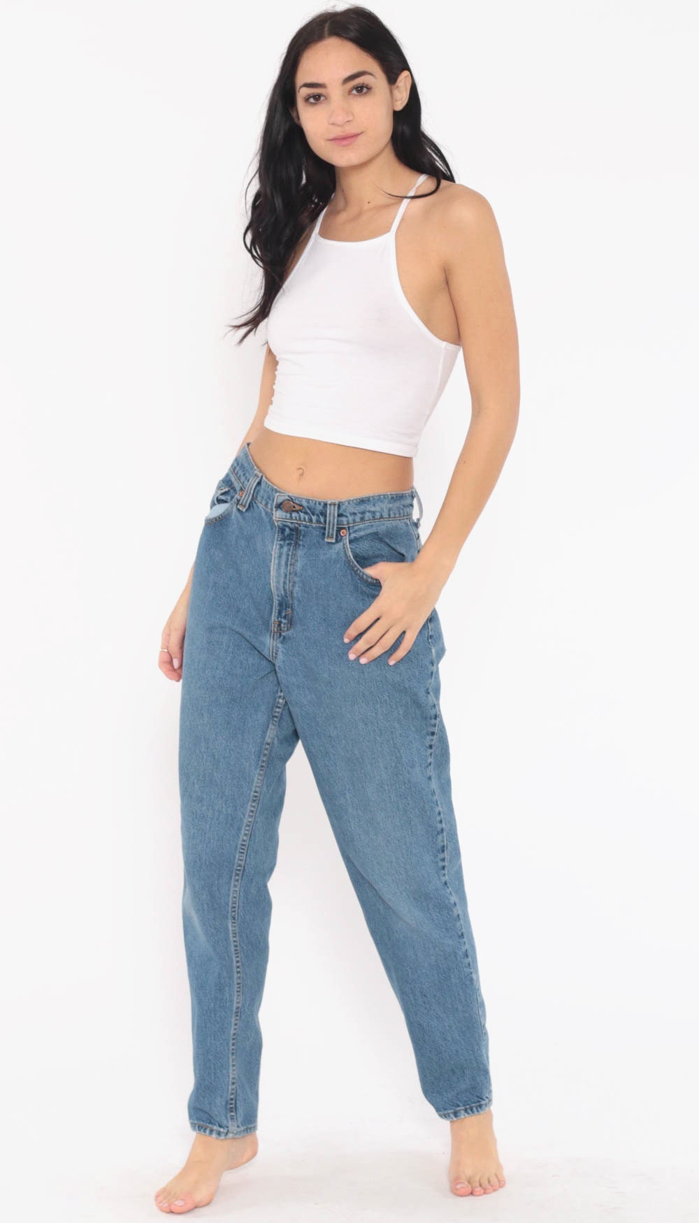 mom jeans light blue