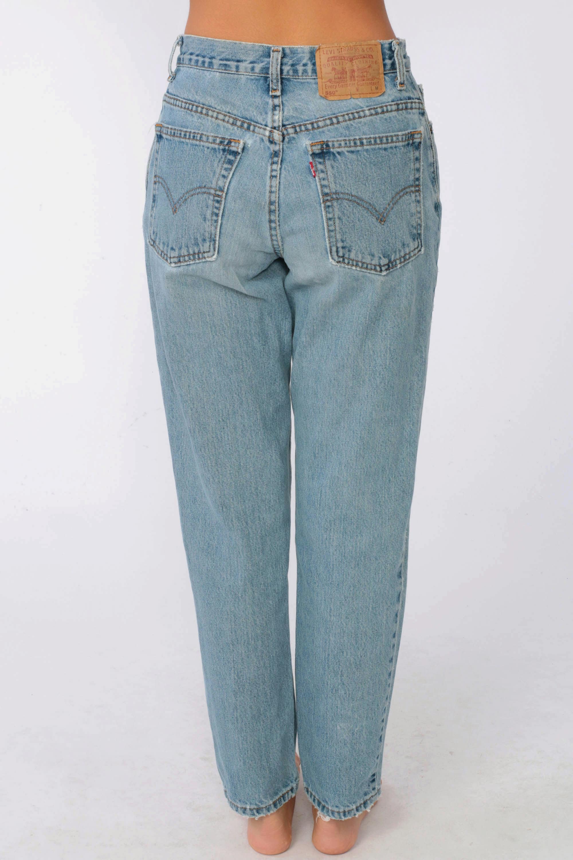 90s Levis Mom Jeans 27 X 31 Ripped Levis Jeans 1990s Blue Denim 550 Slim Jeans High Waist