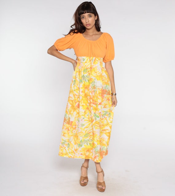orange peasant dress orange peasant dress Red Ocher Peasant Dress