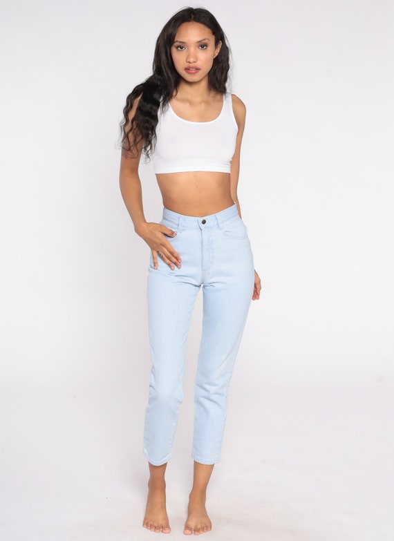 Skinny Lee Jeans 80s Jeans Light Blue High Waist … - image 2