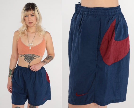 Nike Swim Shorts 00s Navy Blue Swim Trunks Gym Athletic High Rise