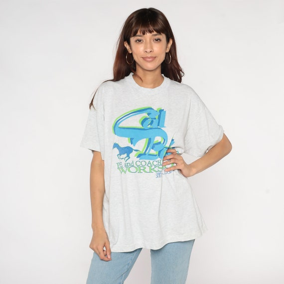 Cal Poly SLO Equestrian Shirt 90s University T-Shirt PE Coaching Workshop Horse Graphic Tee College TShirt Single Stitch Vintage 1990s XL