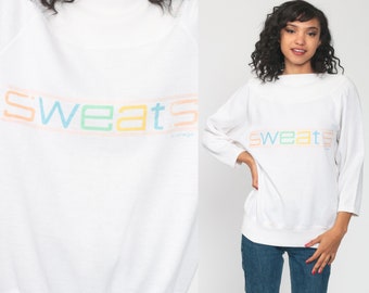 Sweats Sweatshirt 90s Slogan Graphic Sweatshirt Activewear Shirt 80s Jumper 1980s Vintage Neon Medium