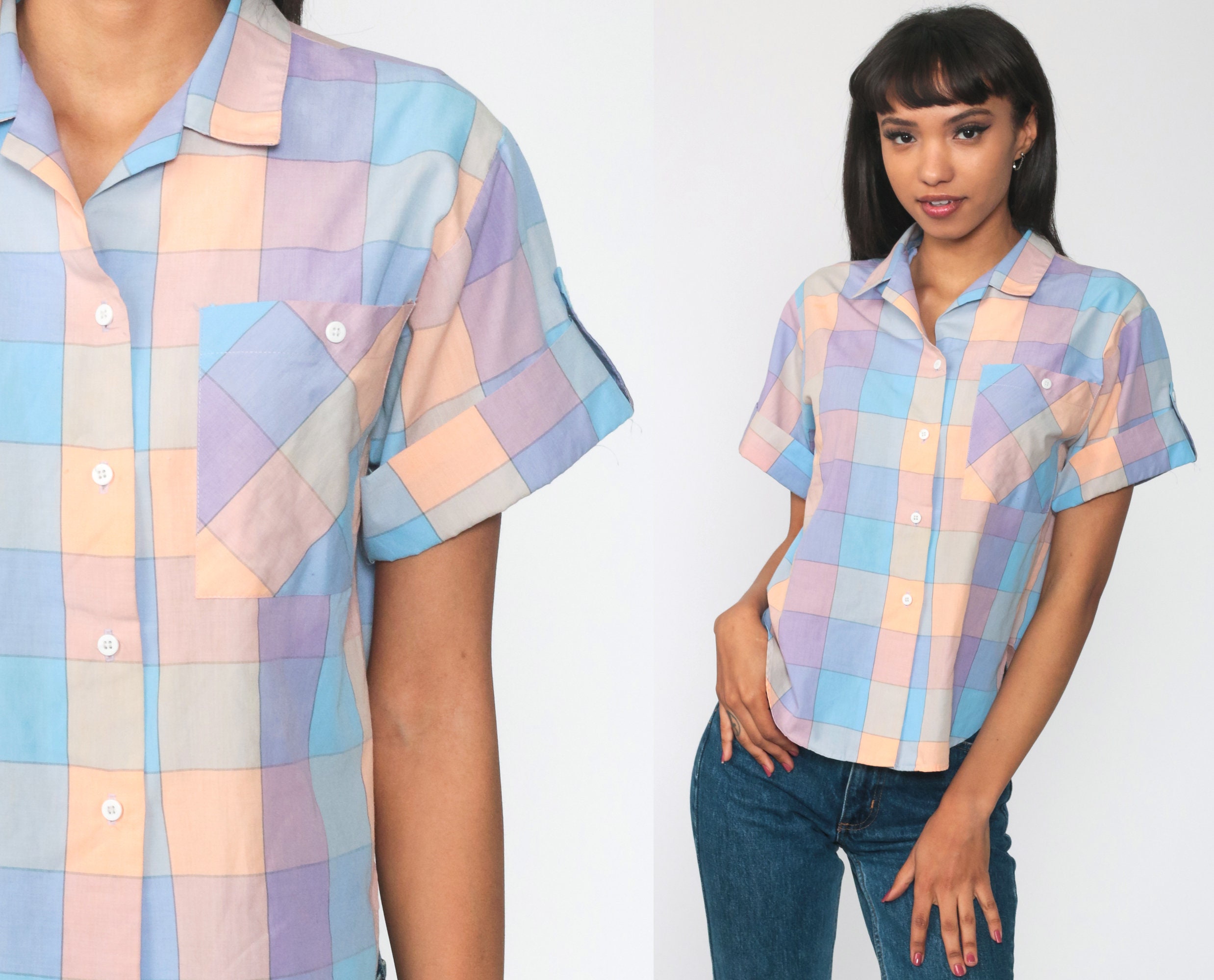 80s button up shirts womens Clearance