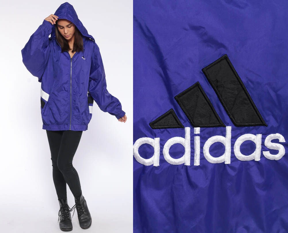 90s Adidas Hooded Windbreaker Zip Up Hooded 90s Jacket Hooded Pullover Color Block Purple Black Sports Striped Extra Large Xl L 90s Adidas Hooded Windbreaker Zip Up Hooded 90s Jacket Hooded Pullover Color Block Purple Black Sports Striped Extra Large Xl L