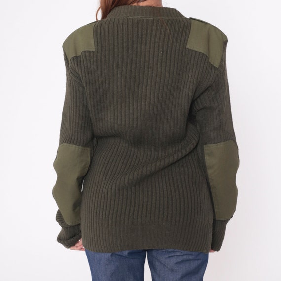 Wool Army Sweater Y2K Military Sweater Olive Drab… - image 8