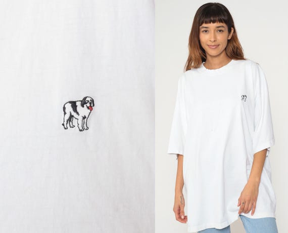 Big Dogs Tee 90s White Puppy Graphic Oversized Short Sleeve Vintage Animal Print Dog Design Plus Size Cotton Top Casual Shirt Brand XXXL