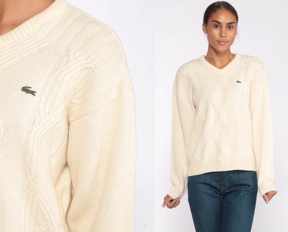 cable knit sweater lacoste