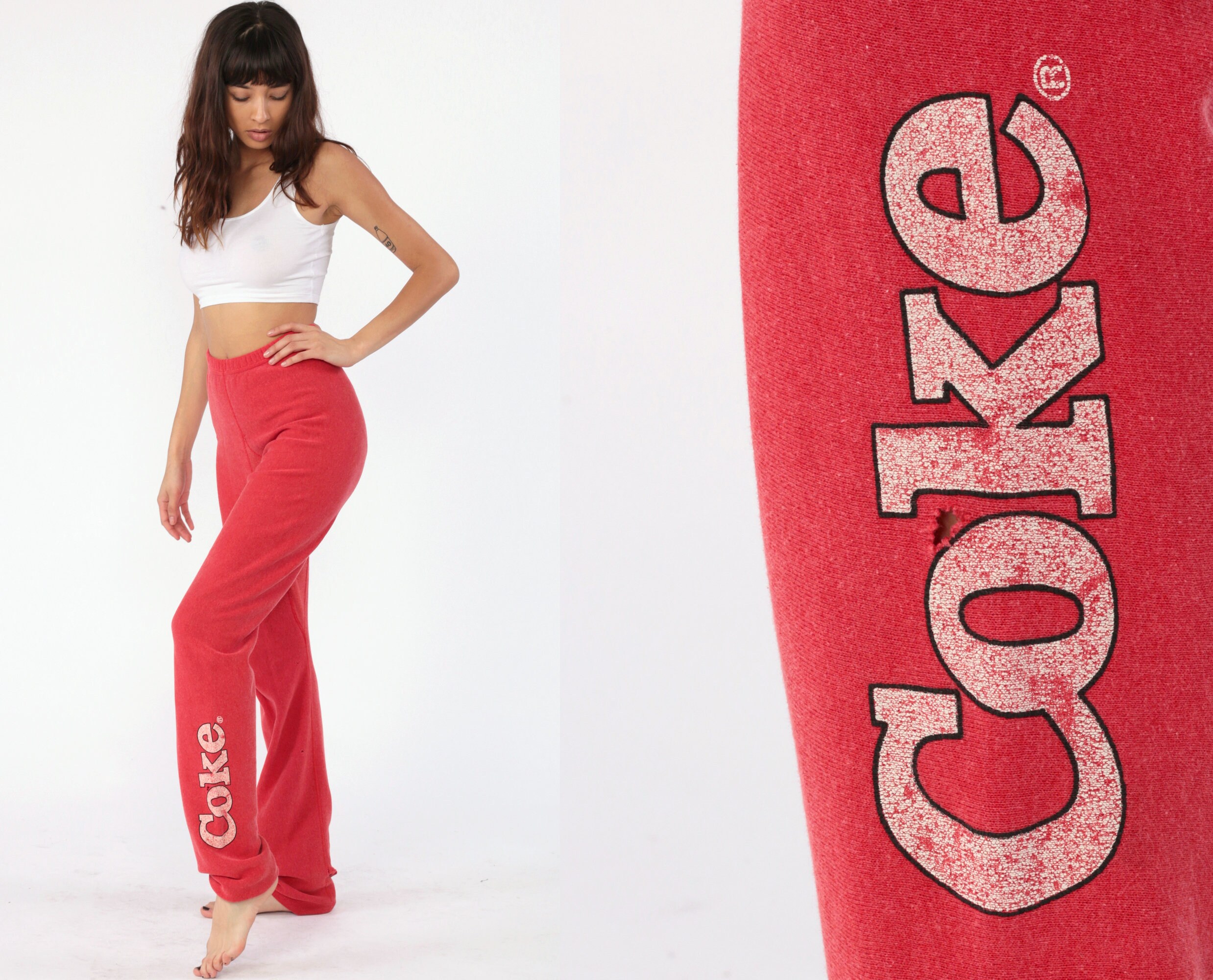 Vintage Coke Sweatpants 80s Coca Cola Pants Gym Running Vintage Coke Sweatpants 80s Coca Cola Pants Gym Running