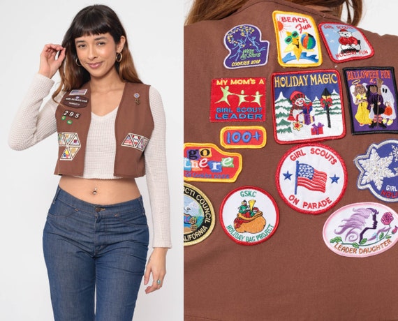 Girl Scouts Vest 2002 Brownies Patch Vest Top For… - image 1