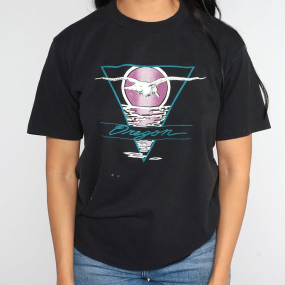 Oregon T Shirt Graphic Seagull TShirt 80s Vintage… - image 5