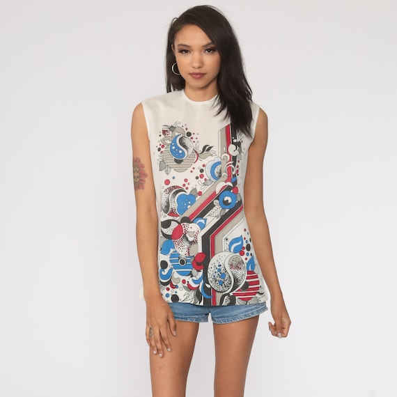 【2024年】お歳暮ギフト Yin 70s Top Tank Psychedelic Vintage Yang Hippie Shirt トップス