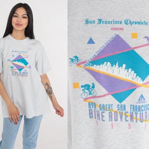1992 Great San Francisco Bike Adventure Shirt 90s Bicycle Tour T-Shirt Bike Race Graphic Tee Single Stitch Vintage 1990s Screen Stars XL image 1