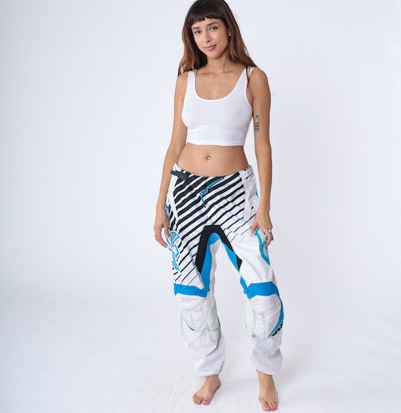 Fly Racing Pants Motocross Pants Vintage 90s Dirt Bike Moto Racing White Black Riding Motorcycle Pants 1990s Biker Pants Retro Large xl