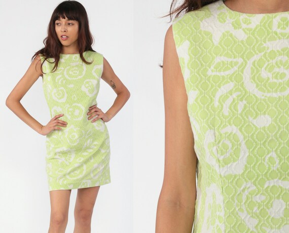 green floral shift dress