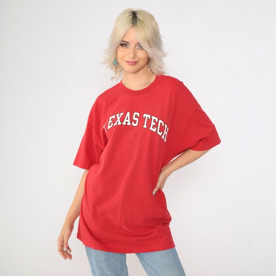 Texas Tech University Shirt 90s Tee Lubbock Texas Shirt Vintage 1990s Tshirt Graphic College T Shirt Crewneck Red Extra Large xl