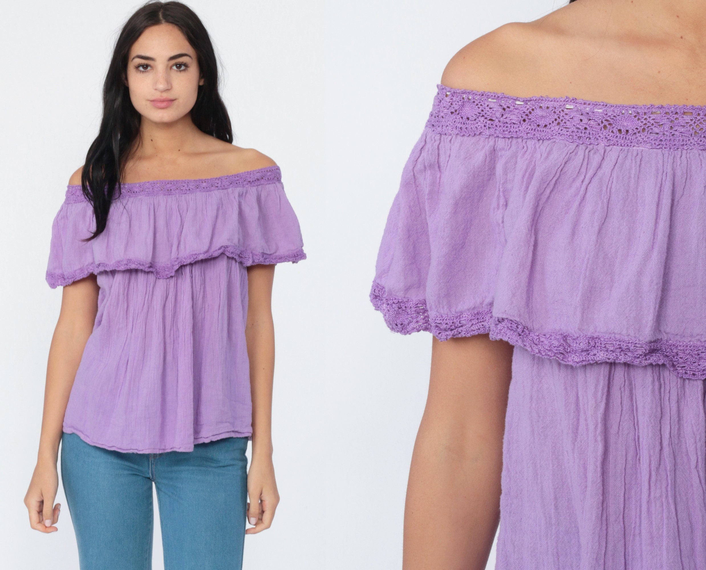 lavender peasant blouse