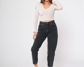 Vintage 90s Levis 550 Black Denim Jeans, Waist 32 Length 32