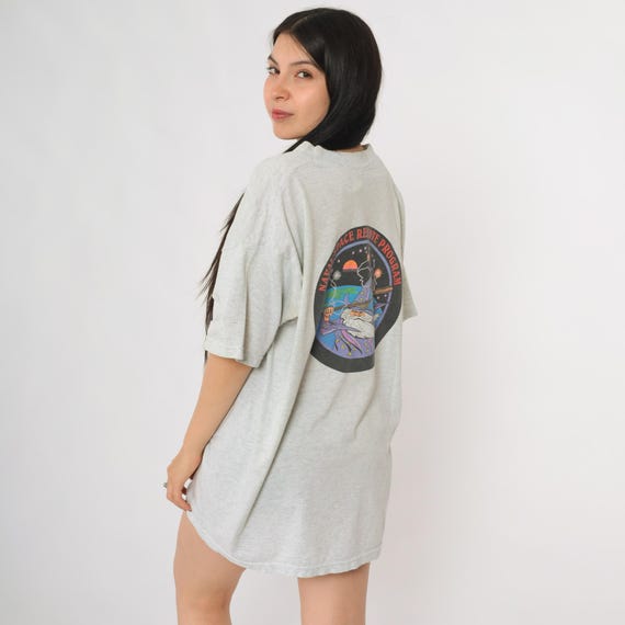 Space Wizard Tshirt 90s Fruit of the Loom Naval Space Reserve Program Gray Heather Short Sleeve Cotton Vintage Graphic Tee Extra Large XL