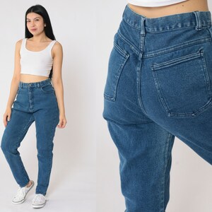 90s Mom Jeans Forenza Stretch Jeans High Waist Tapered Jeans 1990s High Waisted Denim Pants 90s Vintage Blue Retro Denim Small (Vtg 10)