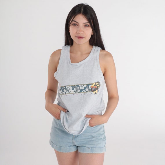 Lake Powell Shirt Fish Shirt Tropical Tank Top 90s Heather Grey Top Graphic T Shirt Vintage Utah Arizona Sleeveless 1990s Small S