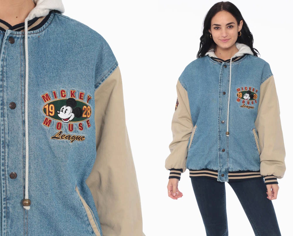 blue jean varsity jacket