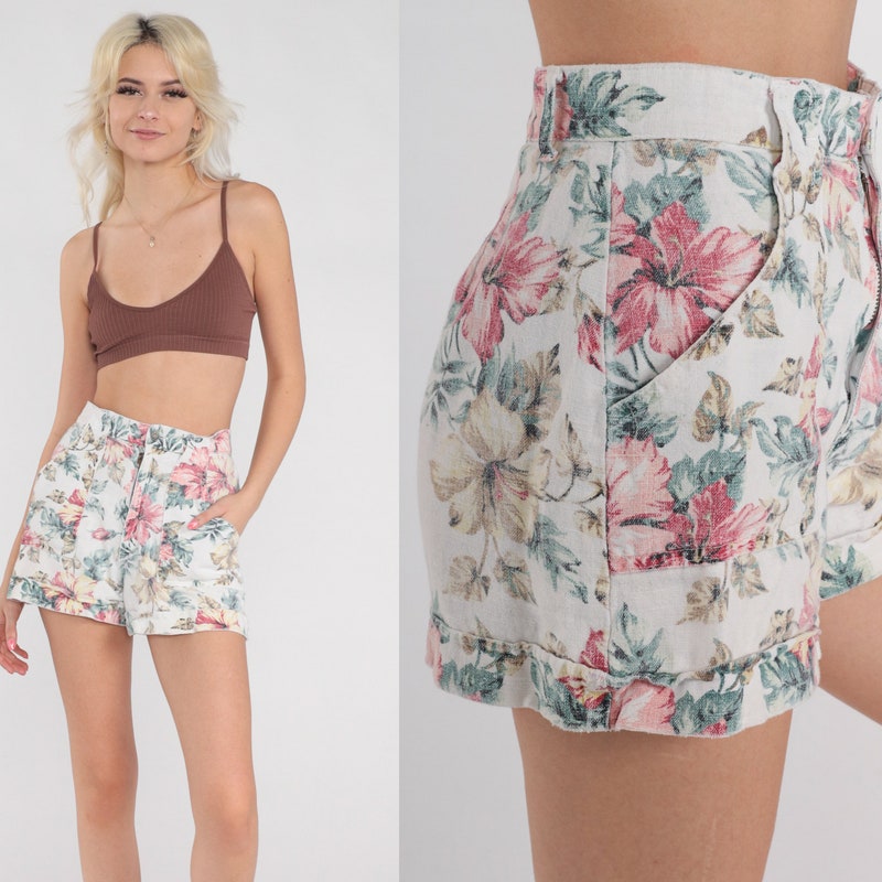 Floral Pattern High Waist Casual Shorts main image 0