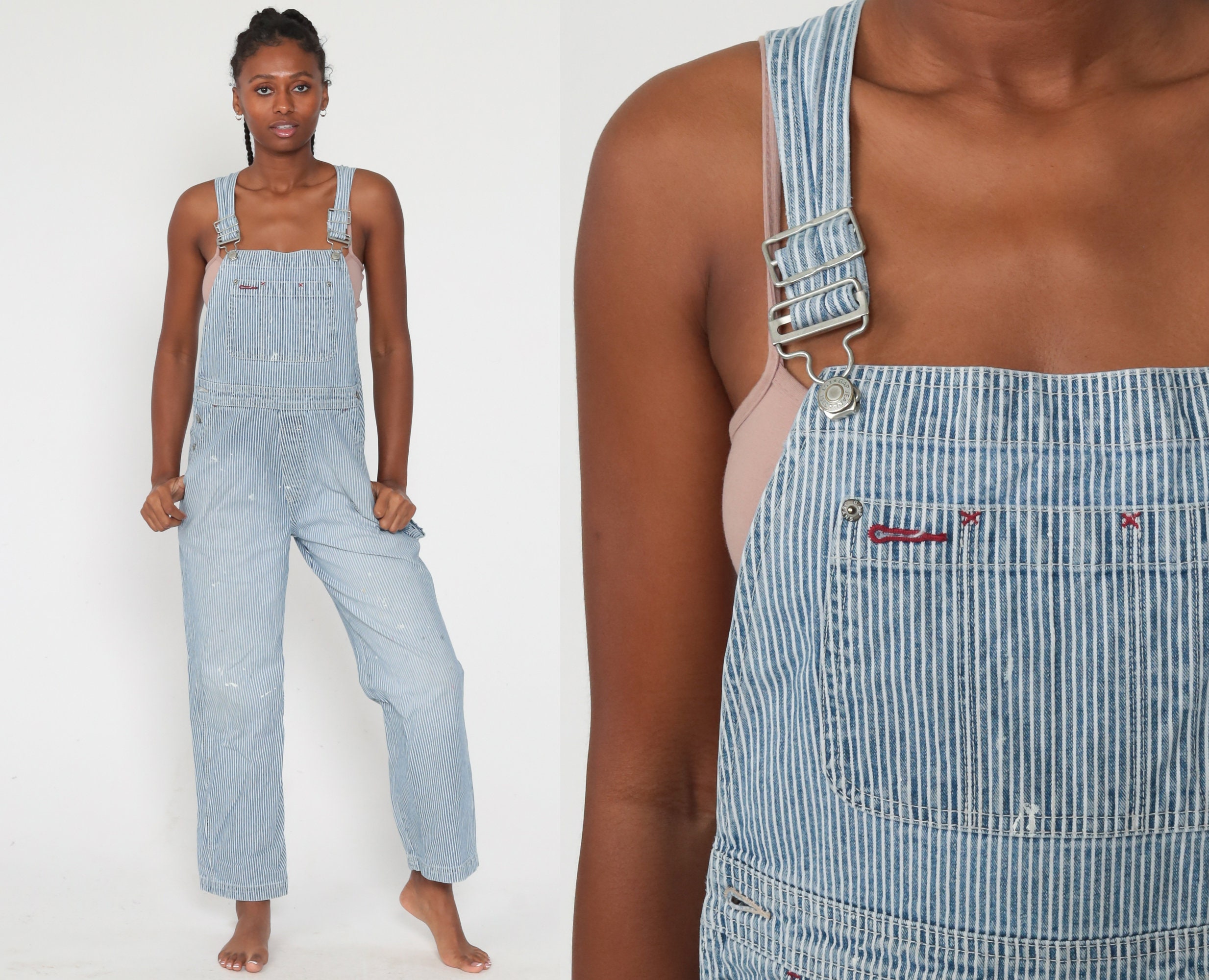 Striped Gap Overalls 90s Denim Bib 