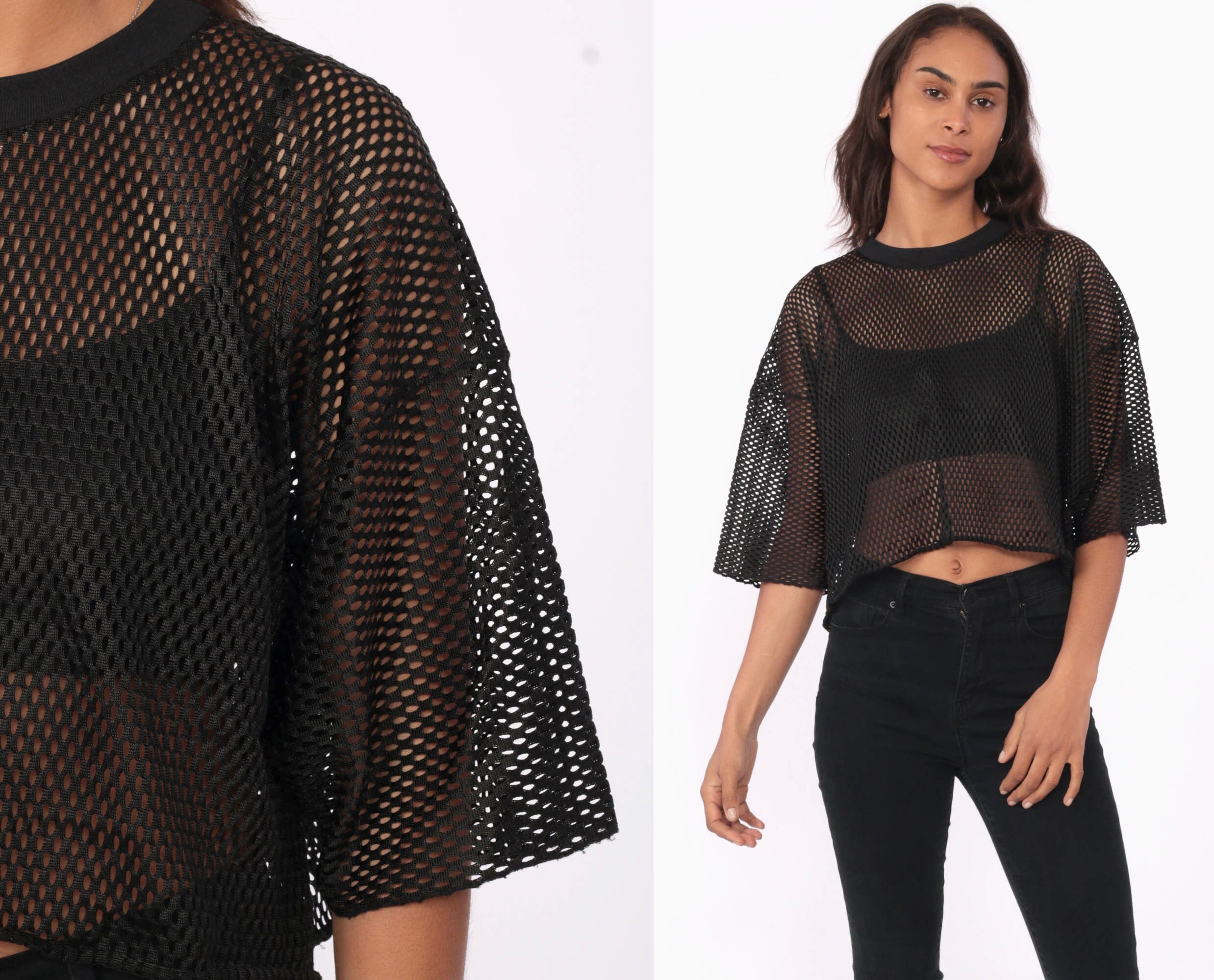 mesh football jersey crop top