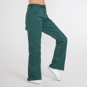 Jeans Wrangler vert forêt des années 80 pantalon bootcut taille haute taille rétro western basique streetwear uni boot cut des années 80 vintage petit S 29 x 32 image 4