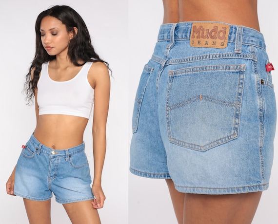 Y2K Jean Shorts Mudd Jean Shorts Mid Rise Blue Denim Shorts 00s Vintage Retro Summer Jean Shorts Small S