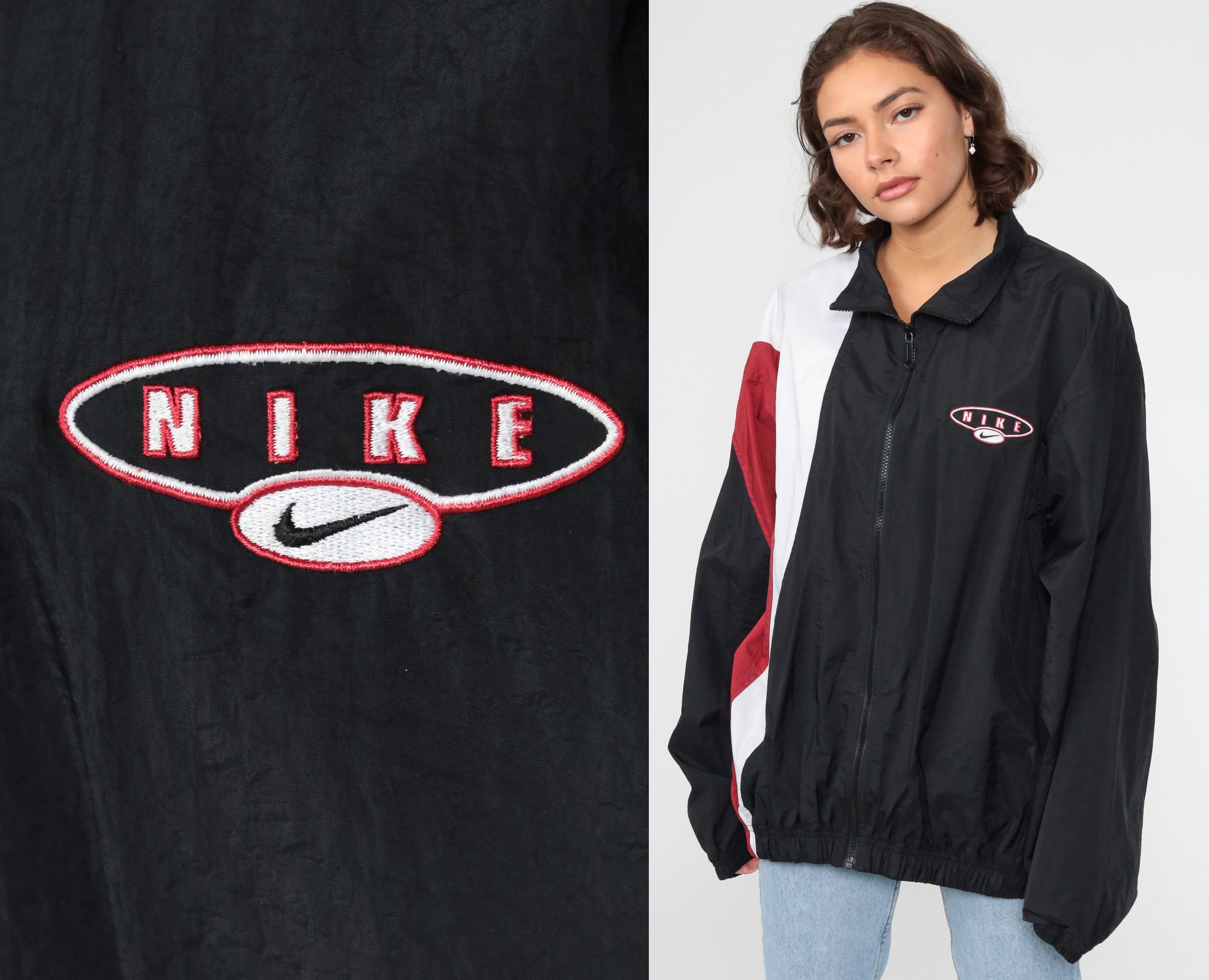 burgundy nike windbreaker