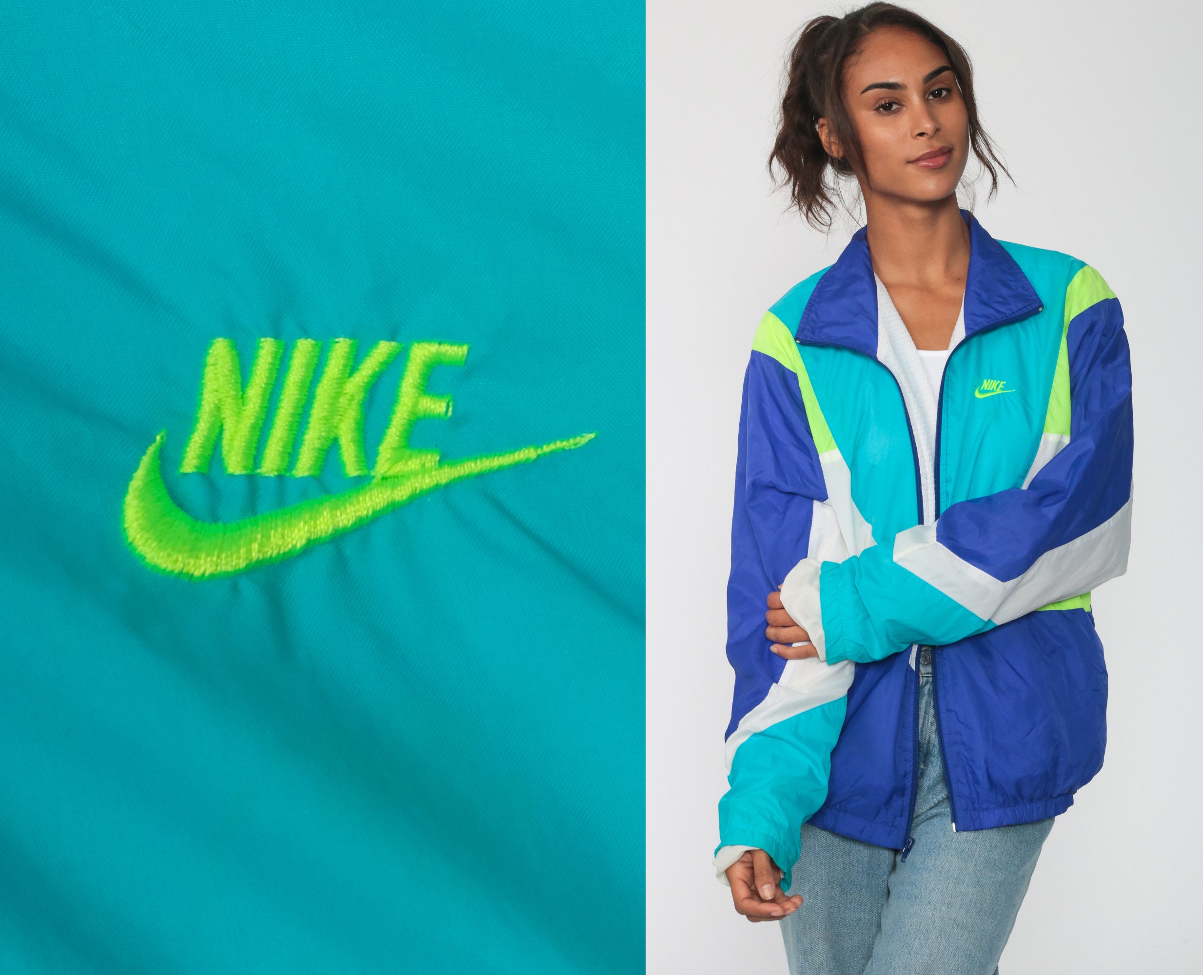 nike windbreaker turquoise