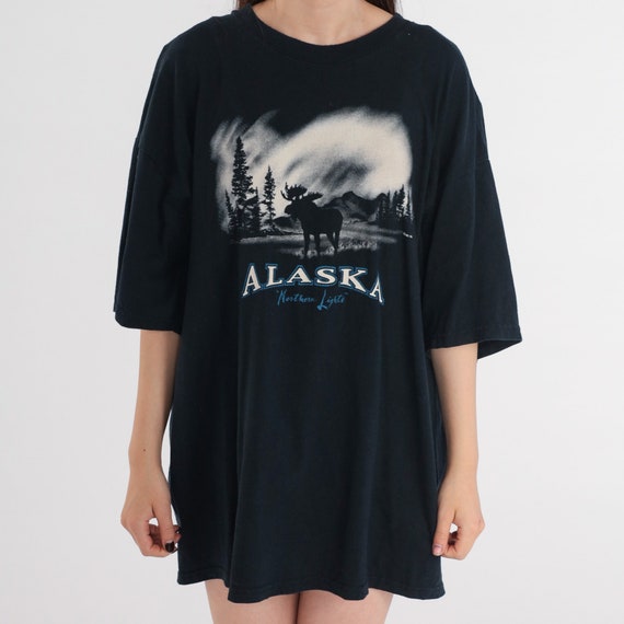 Alaska Moose Shirt Y2K Northern Lights T-Shirt Na… - image 6