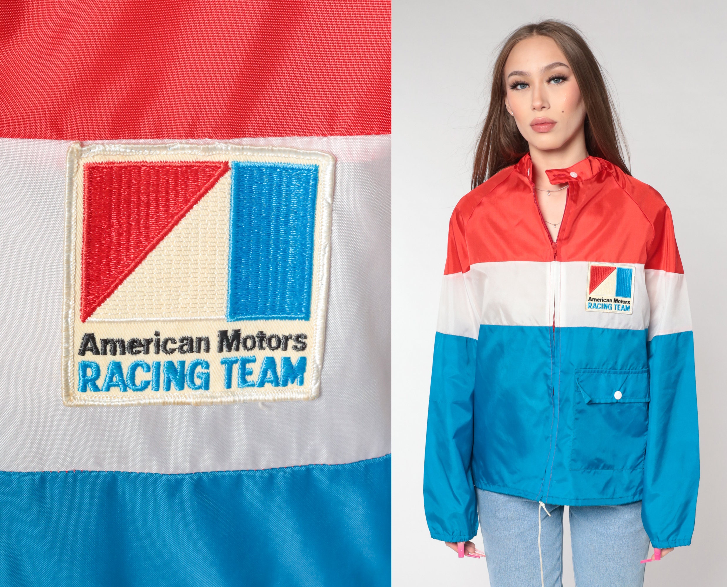 Vintage AMC American Motors Red, White, and Blue Pullover Hoodie Vintage AMC American Motors Red, White, and Blue Pullover Hoodie