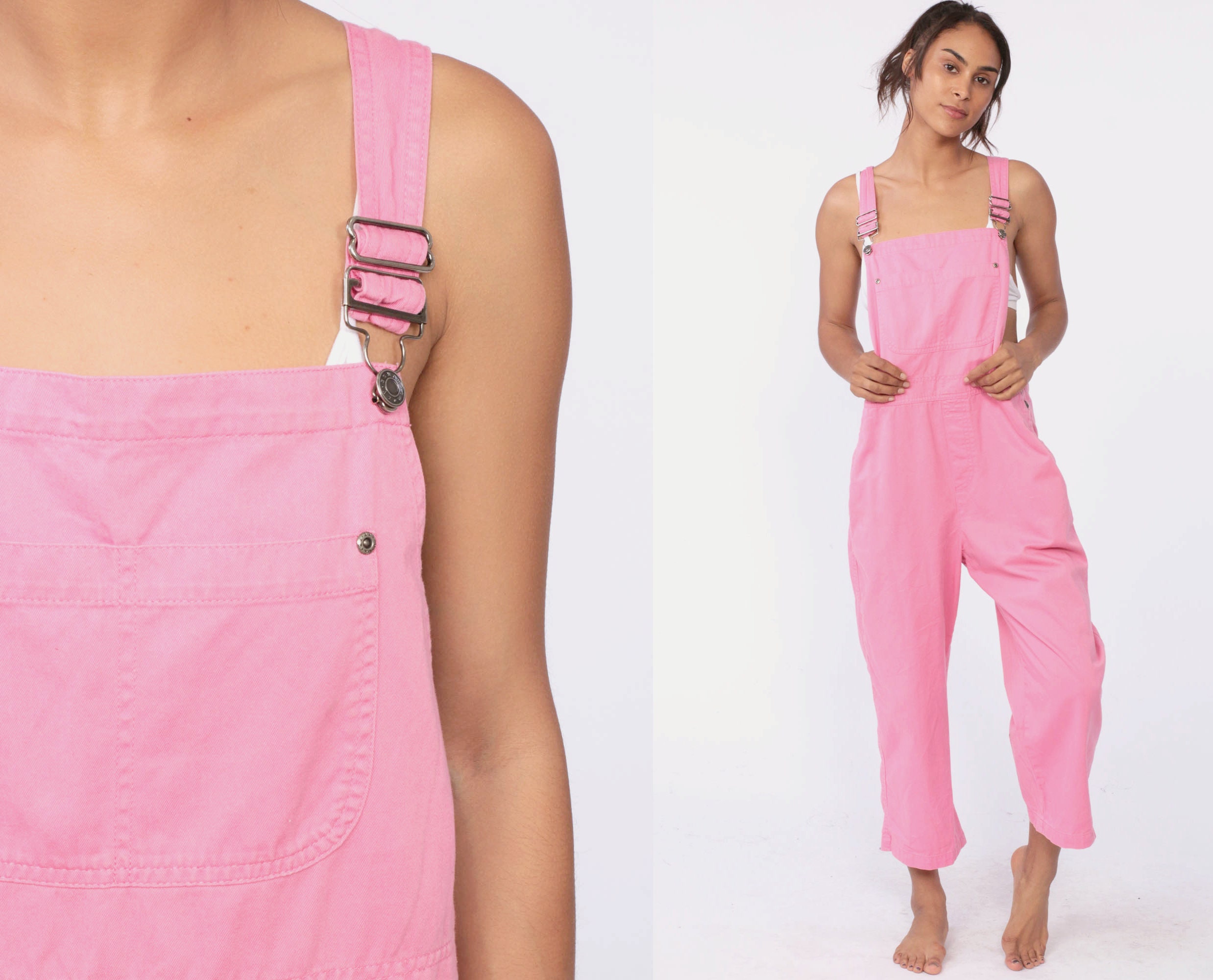 90s Pink Overalls Women 1990s Grunge
