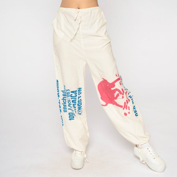 Vintage Flour Sack Pants 70s Feedsack Trousers Ja… - image 5