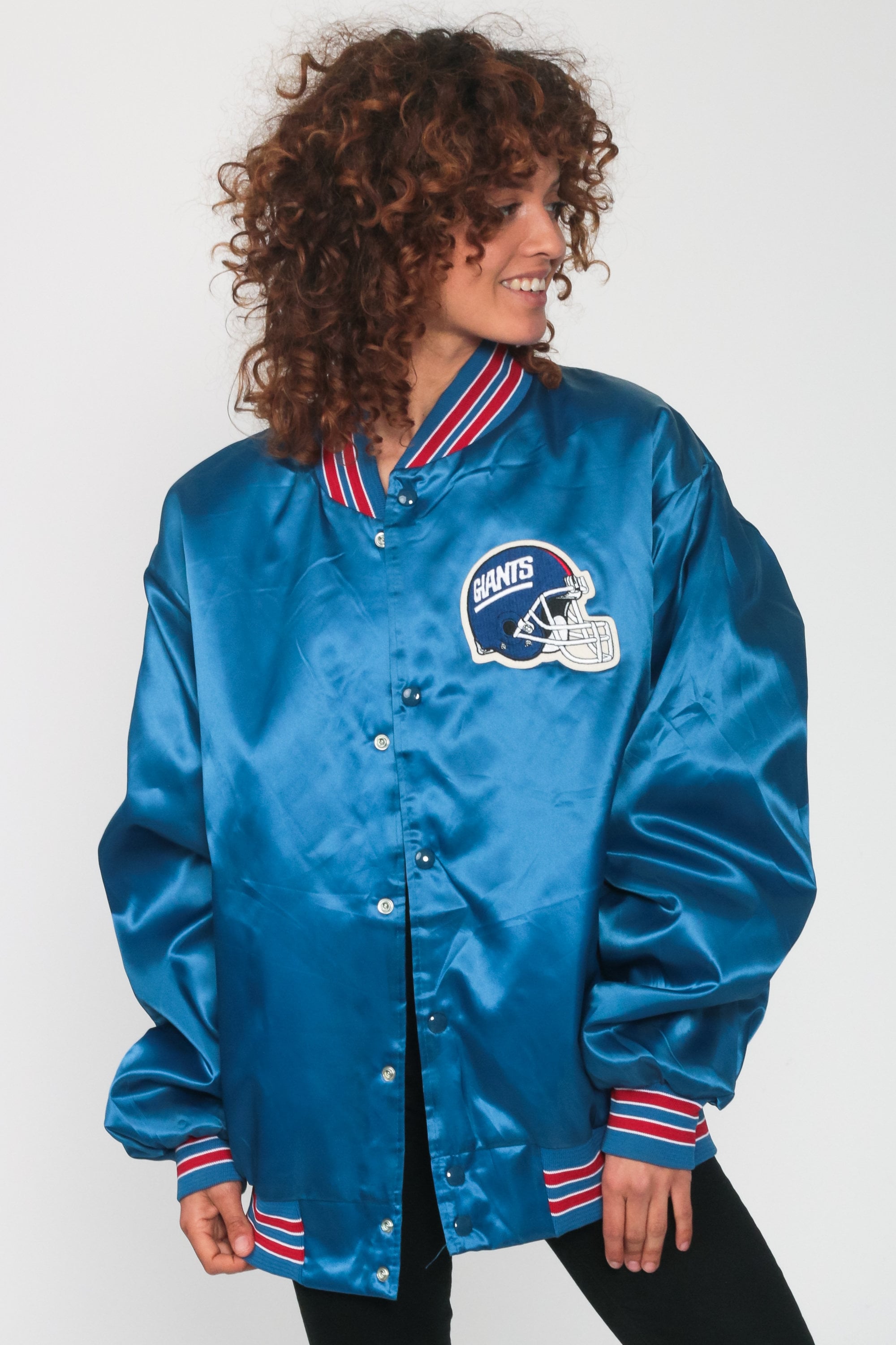 New York GIANTS Jacket Satin Bomber Jacket 1980s Football Jacket Nfl 