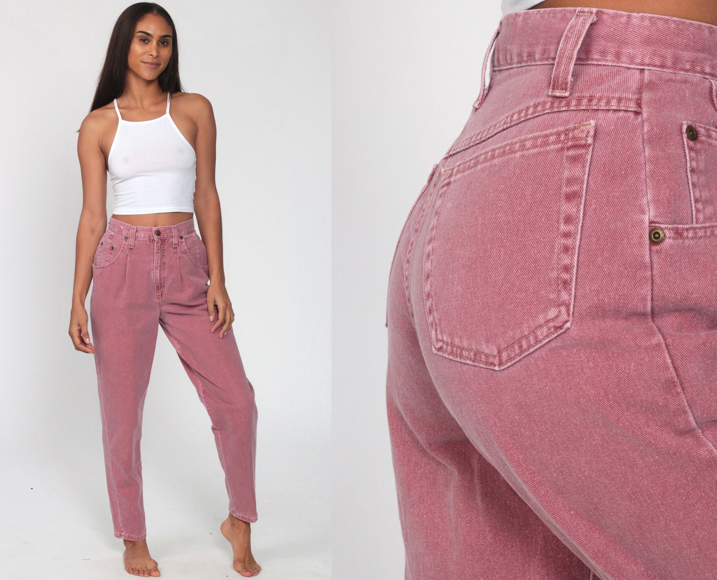 pink color jeans