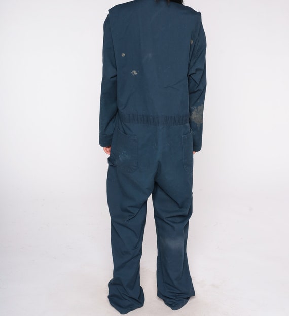 Navy Blue Coveralls 80s Jumpsuit Retro Workwear P… - image 6