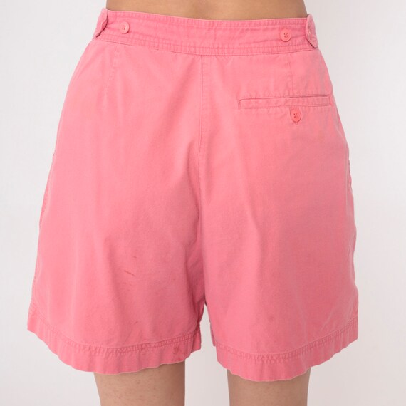 90s Pleated Shorts Pink Cotton Trouser Mom Shorts… - image 9