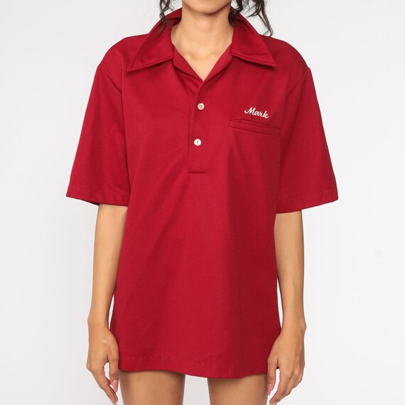 Uniform Shirt Mark Shirt 70s Bowling Shirt Name Shirt… Gem