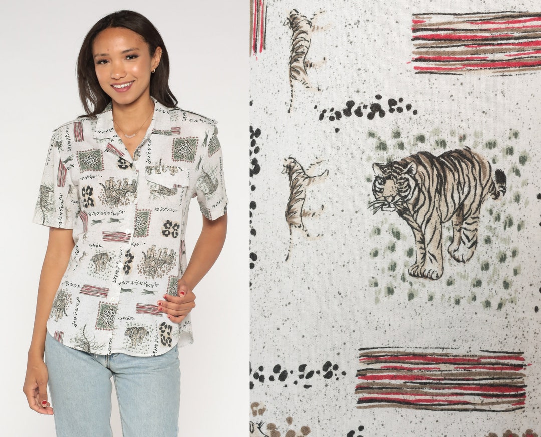 Mayoral White Shirt With Safari Animal Print