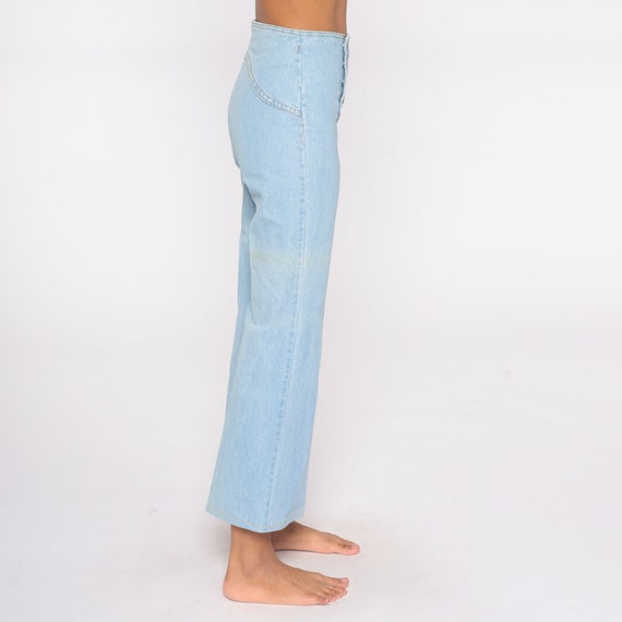 90s Flare Jeans Light Wash Bell Bottoms High Wais… - image 5