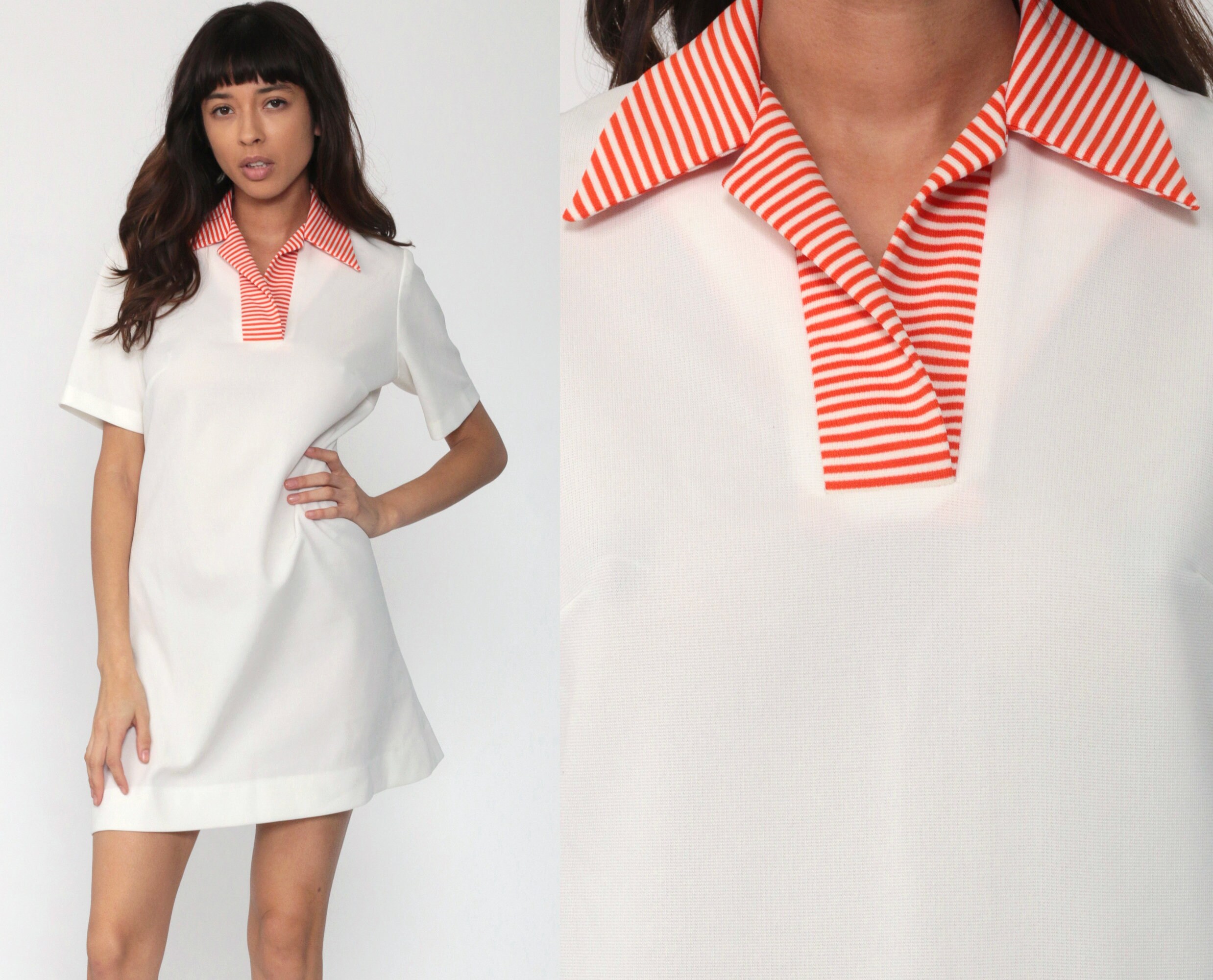 plain white shift dress