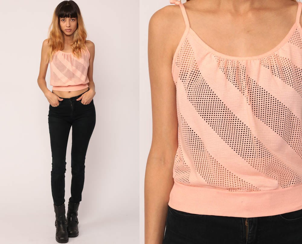 sheer spaghetti strap tank top