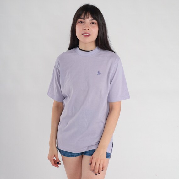 80s Munsingwear Shirt Lavender T-Shirt Embroidere… - image 2