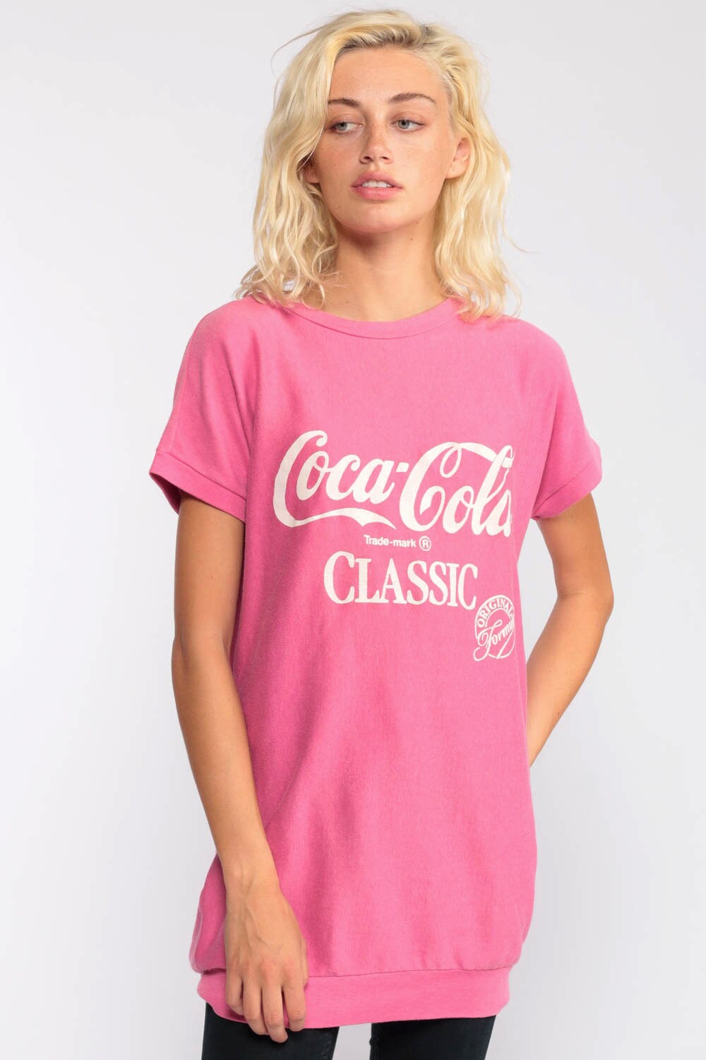 Coke Shirt Coca Cola T Shirt 80s Graphic Tshirt Pink 1980s Vintage Retro Tee Medium Large