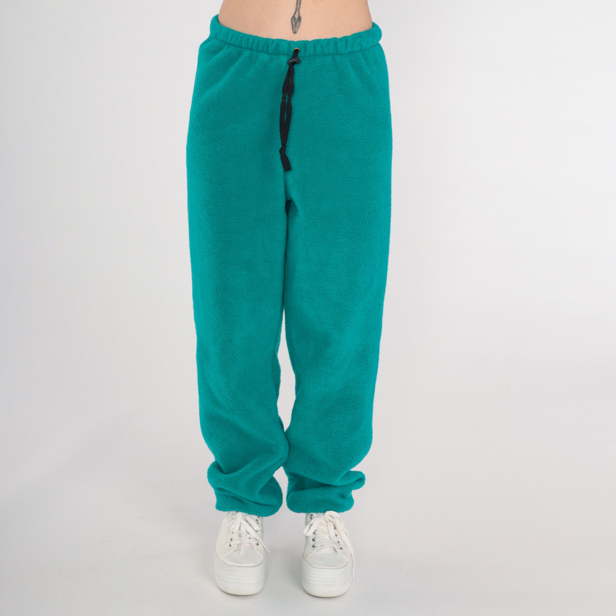 REI Fleece Pants Green Teddy Fleece Baggy Pants Hiking Outdoors Track ...