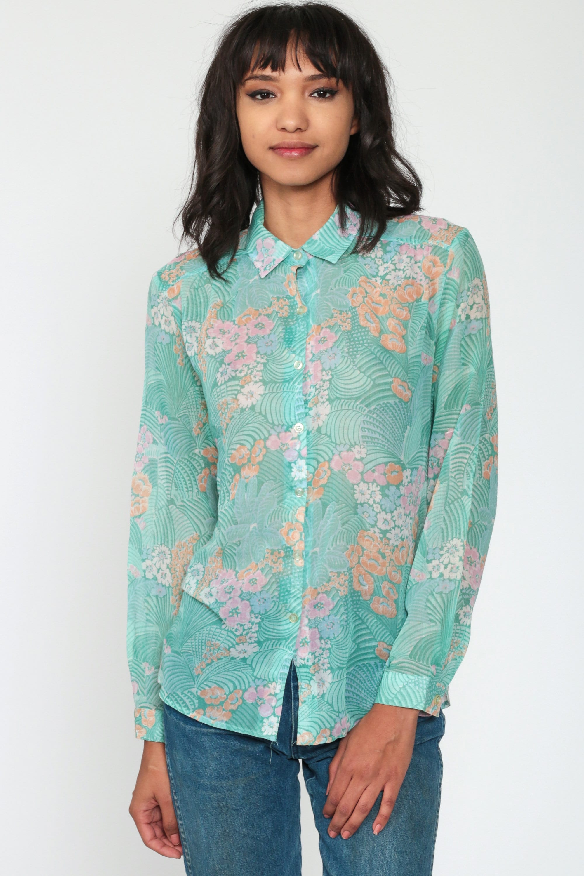 floral blouse tops